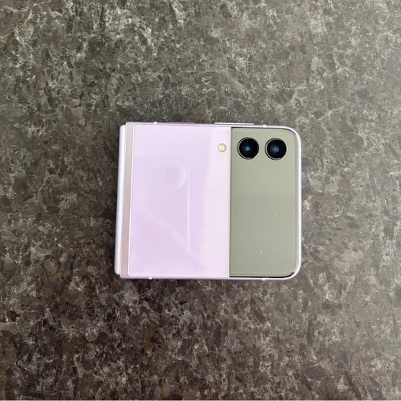 Samsung Foldable Phone in Pink and Green