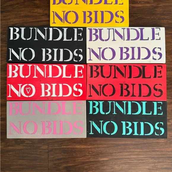 🧜‍♀️Custom Bundle No Bids Signs 🧜🏼‍♀️