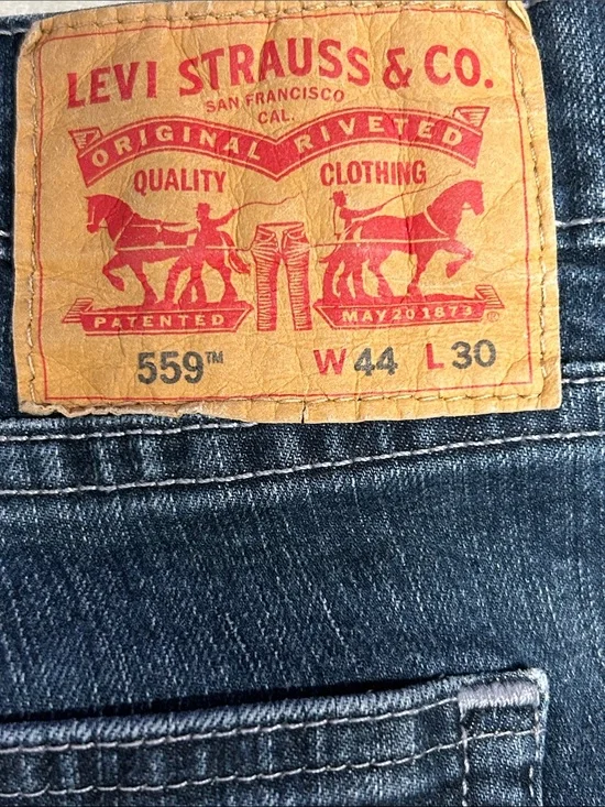 Levi's Men's 559 Relaxed Straight Jeans in Dark Blue Denim 44 X30