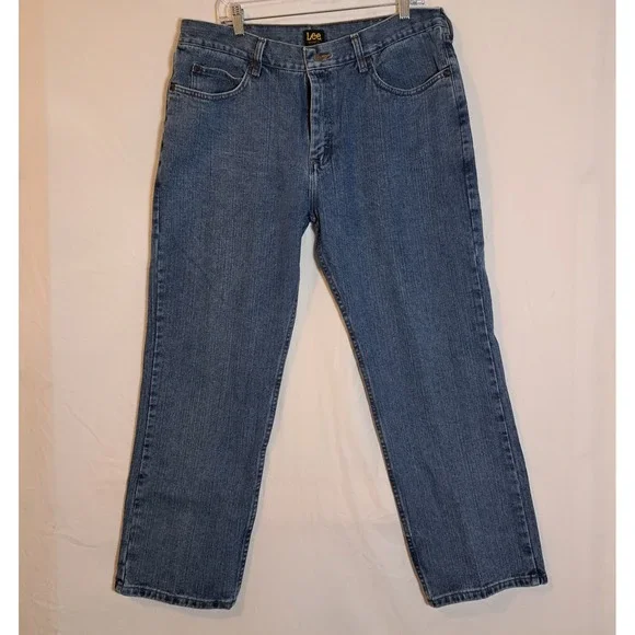 Lee Jeans Mens 38x29 Blue Relaxed Fit Straight Leg Denim Classic 90s Style‎