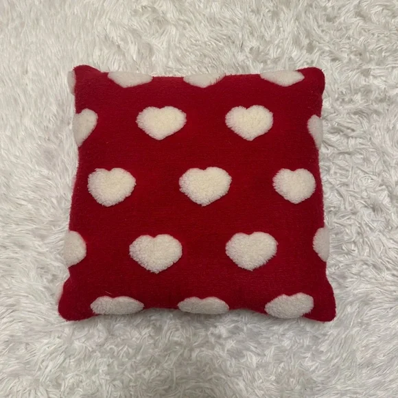 Cozy Red Heart Pillow Valentines Pillow Hearts Pillow Fun Accent Pillow