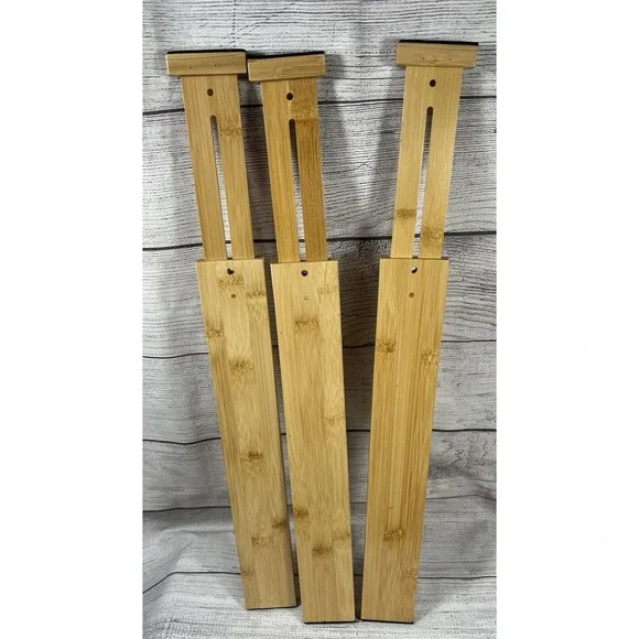 Expandable Bamboo Drawer Dividers Set Of 3 Spring Loaded Organizers