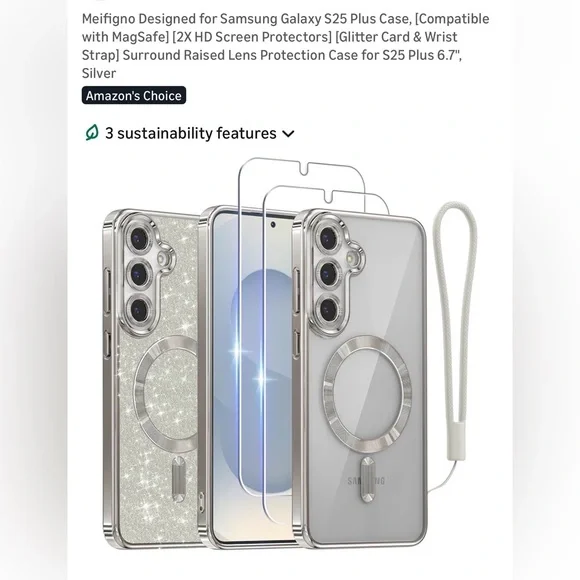 Samsung Silver Phone Case with Screen Guard