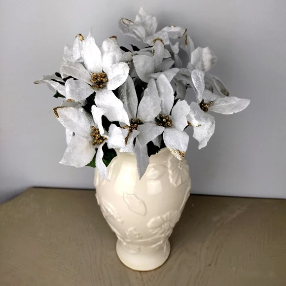 Elegant White and Gold Wintry Floral Arrangement