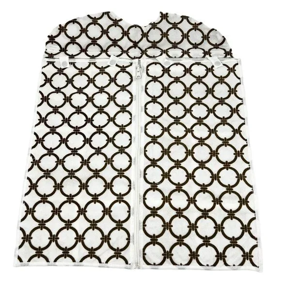 Joy Mangano Hanging Organizer White Brown Design Multiple Pockets Closets Jewels