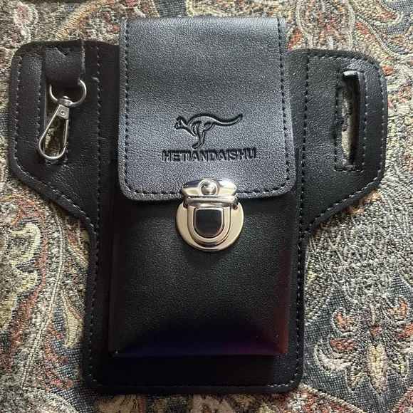 New PU Leather Belt Phone Pouch Fits Phones 6.69 Inches Or Smaller