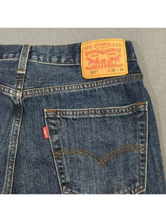 Levi's Jeans Men's 32x30 Fits 31x28 Blue 527 Slim Fit Boot Cut Denim