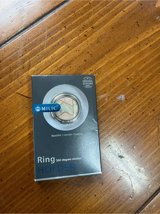 NIB Milic 360° Rotation Phone Ring Holder Stand - Faux Marble Geometric