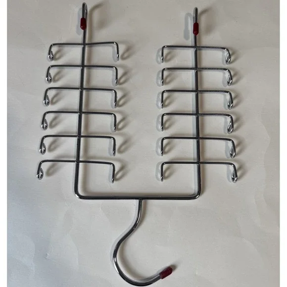 Chrome Wire 20 NECK TIES RACK Storage Hook Organizer with Rubber Coated Tips