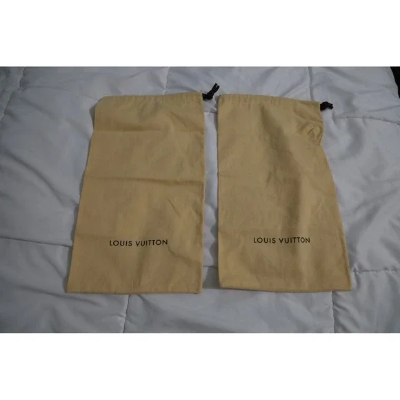 Louis Vuitton Dust Bags‎ Set of 2 Beige Shoe Storage Pouches #17