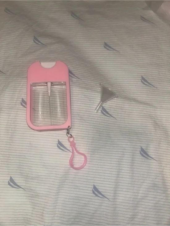 Portable Pink Hand Sanitizer Spray Holder with Keychain