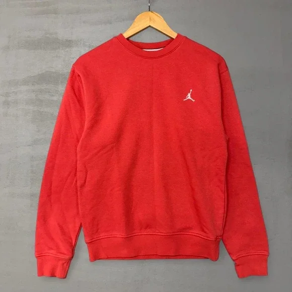 Jordan Crewneck Sweatshirt Red Jumpman Logo Fleece Pullover XS