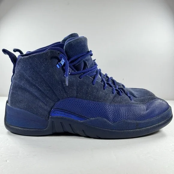 Nike Air Jordan 12‎ Retro Deep Royal Blue Suede Sneaker 130690-400 Men's Size 12