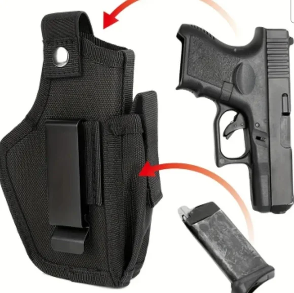 Universal Tactical IWB/OWB Holster - Concealed Carry - Fits Most Handguns + Mag