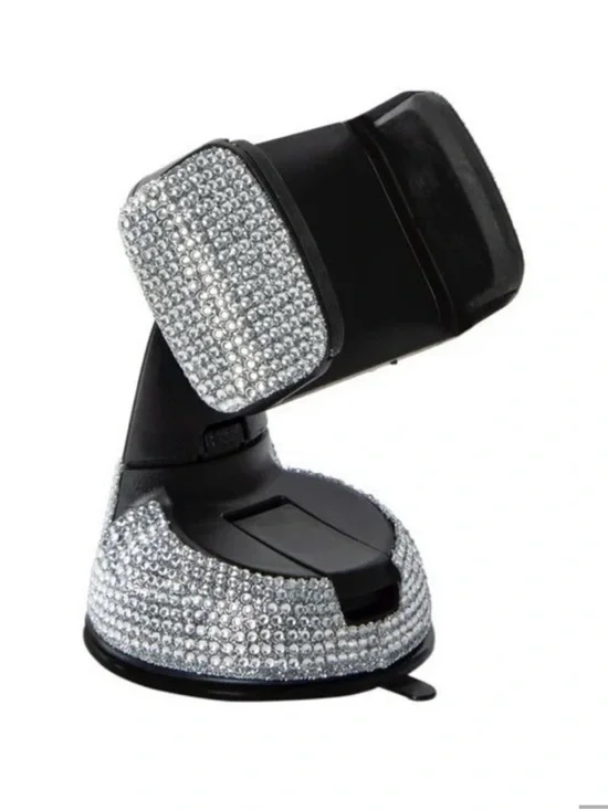 Sparkling Rhinestone Car Phone Holder Mount for Women Bling Dashboard Windshield