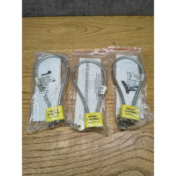 LOT (3) CABLE GUN LOCKS - LN Project ChildSafe - Pistol Handgun NEW