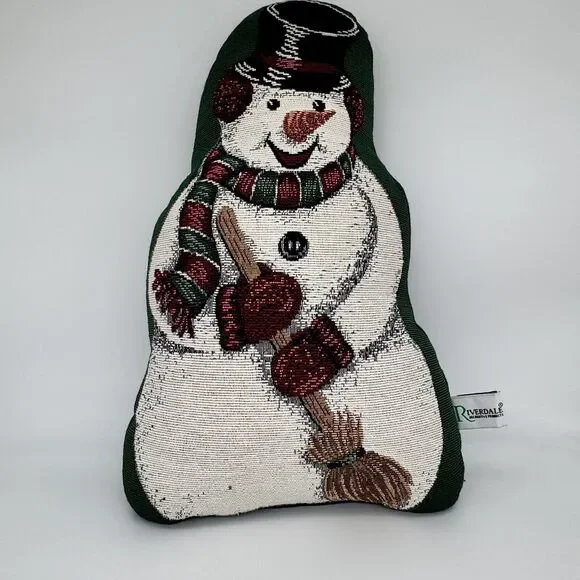 Riverdale Snowman Doorstop Tapestry Cottagecore Christmas Decor Weighted 15