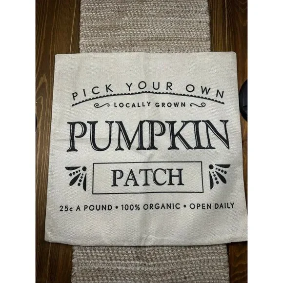 Autumn fall pumpkin throw pillow case cover 17 x 17 New