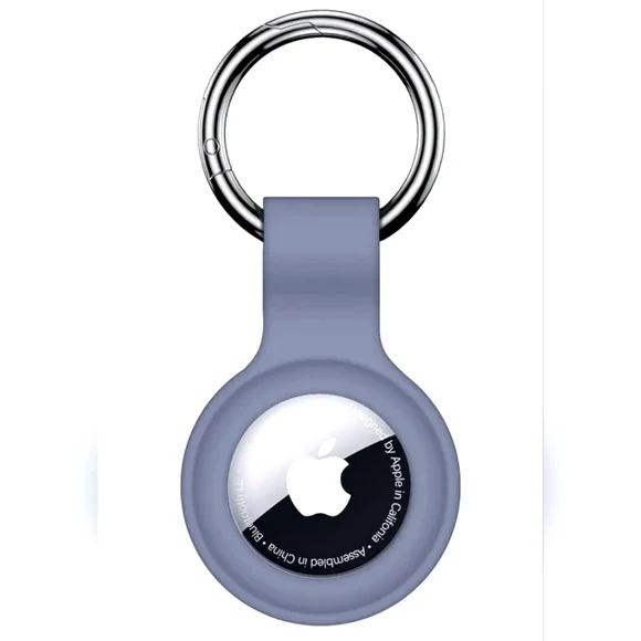 Lavender Gray Keychain Air Tag Holder
