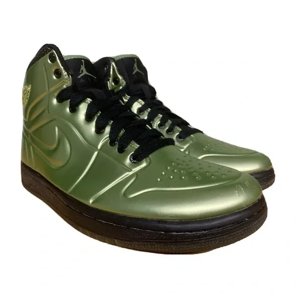 Size 8 Jordan Air Jordan 1‎ Anodized Green Spark Black 414823-301 Men's Sneaker