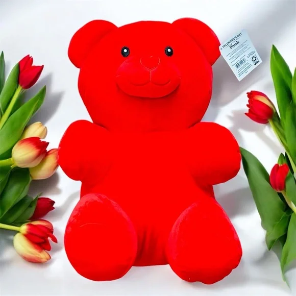 Valentine's Day Red Gummy Bear Plush, 16 in NEW