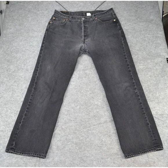 Vintage Levis 501 XX Button‎ Fly Denim 36x32 Fits 34x31 black Loose Jeans