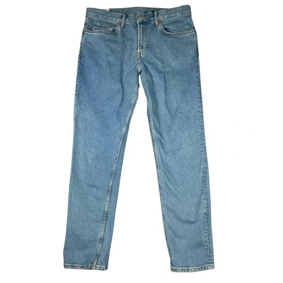 H&M Slim Fit Jeans Mens 34x32(30) Light Wash Blue Denim Stretch Pants 1024256 7