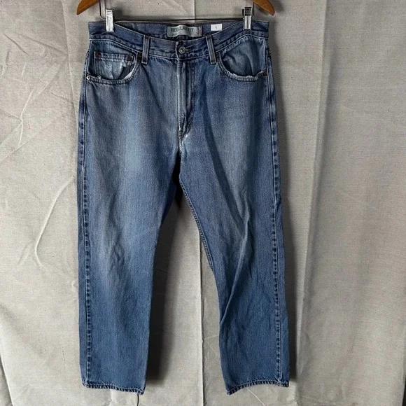Levis 505 Regular Fit Jeans Mens 34x32 Medium Wash Blue Straight Leg Denim