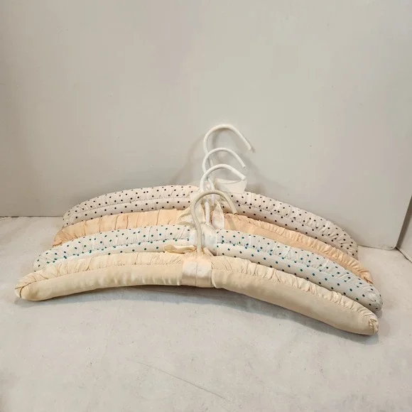 Fabric Padded Clothes Hangers Satin Soft Multicolor Material 4 Count 15