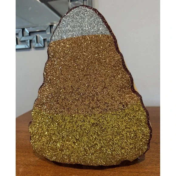 Large Halloween Bling Candy Corn Pillow By‎ Sparkle Home 18