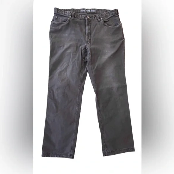 Duluth Flex Fire Hose mushroom color strght lg cottn blnd mens jeans SZ 40x34