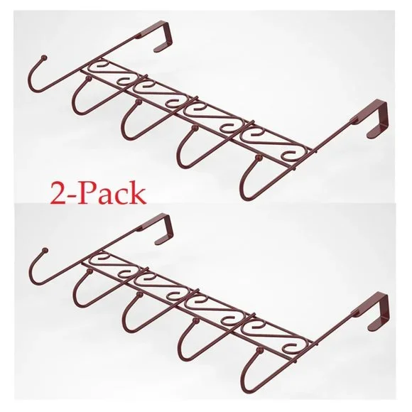 Over The Door Hook Rack Hanger - 2 Pack Organizer Rack Hanger for Clothes 8.8