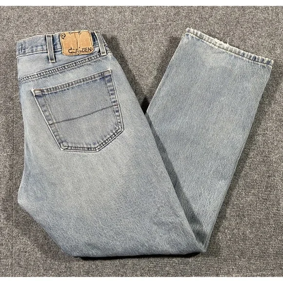 Levis‎ Denizen 281 Jeans Mens Size 38x32 Straight Fit Light Wash Blue Denim