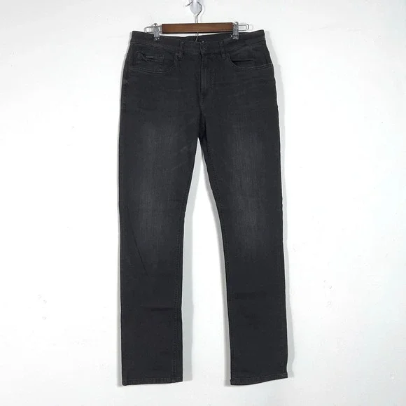 Buffalo David Bitton Jeans Ash-X Slim Stretch Mens Sz 33x34 Black Rinse NWT