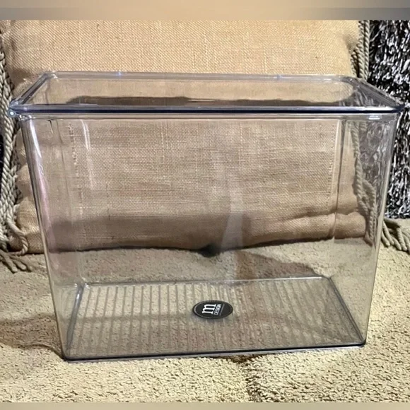 CLEAR ACRYLIC DISPLAY/STORAGE/SHOE/SHORT BOOT BOX. SIDE/TOP OPENING