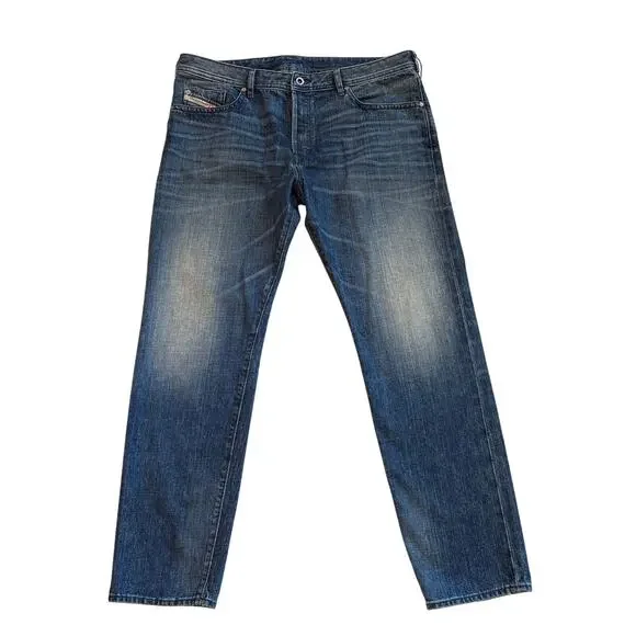 Diesel Buster Jeans Mens 38x32 Blue Slim Tapered Button Fly 100% Cotton USA Made