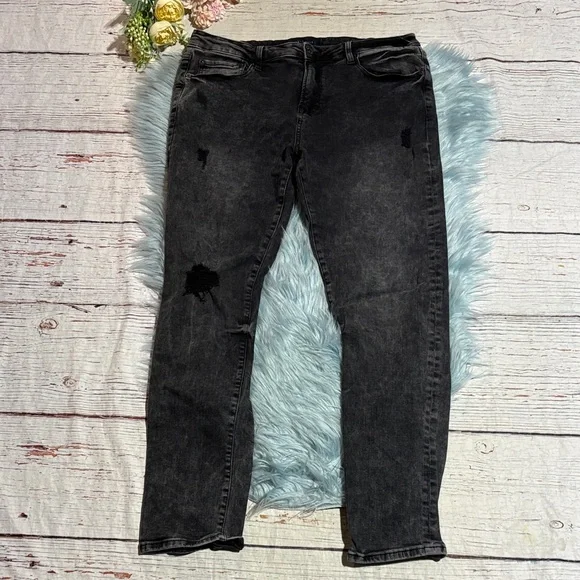 Aeropostale Black Distressed Skinny Jeans sz 36X32