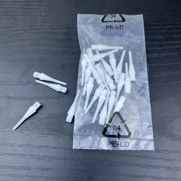 25 New White Dimpled Dart Tips 1/4