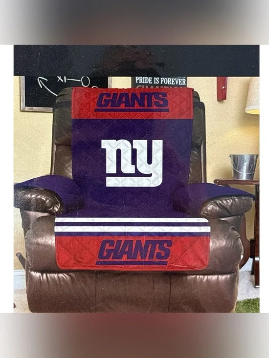 NFL NY GIANTS Furniture Protector with Elastic Straps For Recliner Blue 80