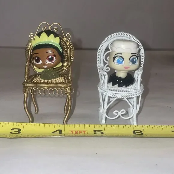 1:12‎ Vintage Metal Doll House Chairs Furniture Rocker Ornate