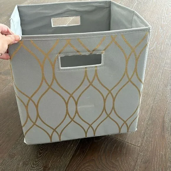 Canvas storage box with gold pattern -multiple available