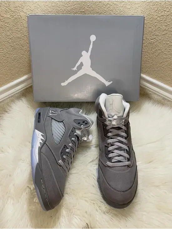 Air Jordan 5 Retro Men's Size 13 Wolf Gray Metallic Silver Brand New with Box OG