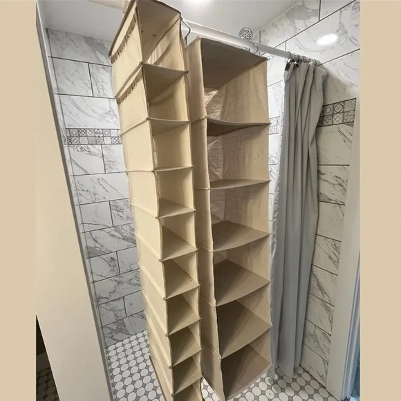 Squared Away Beige shelf Hanging Closet multiple shelves Storage Organizers