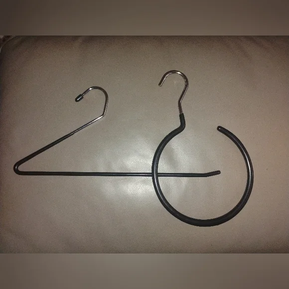 Two Specialty Hangers in Rubber Coated Metal