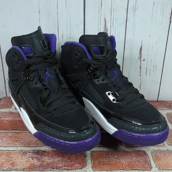 Jordan Spizike Black Court Purple Anthracite White Men's Size‎ 9 Like New Clean