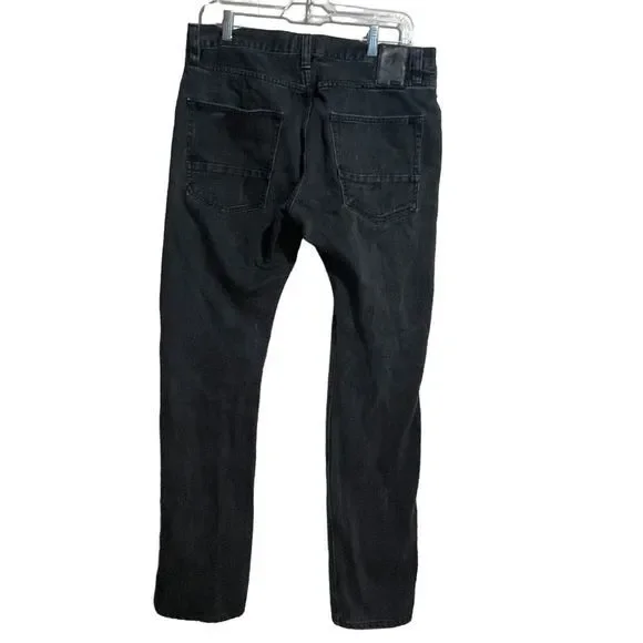 Kite Jeans Men's‎ 34 Button Fly Black Zipper Leg Denim Grunge Distressed
