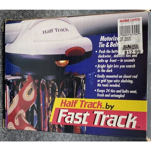 Half Track Motorized Tie & Belt Rack 24 Capacity Closet Hanger HT-40001
