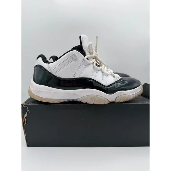 Air Jordan 11 Retro Low Emerald White Black Green 528895-145 Mens 11