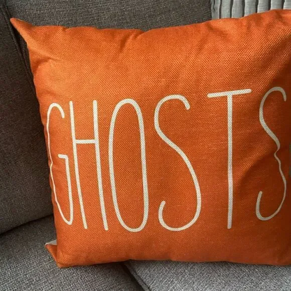 Spooky GHOST Pillow Cover with Insert Cushion 16”x16” Halloween