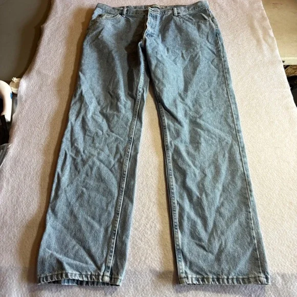 Wrangler Authentics Jeans Mens‎ 38x32 Light Wash Denim Pants Casual